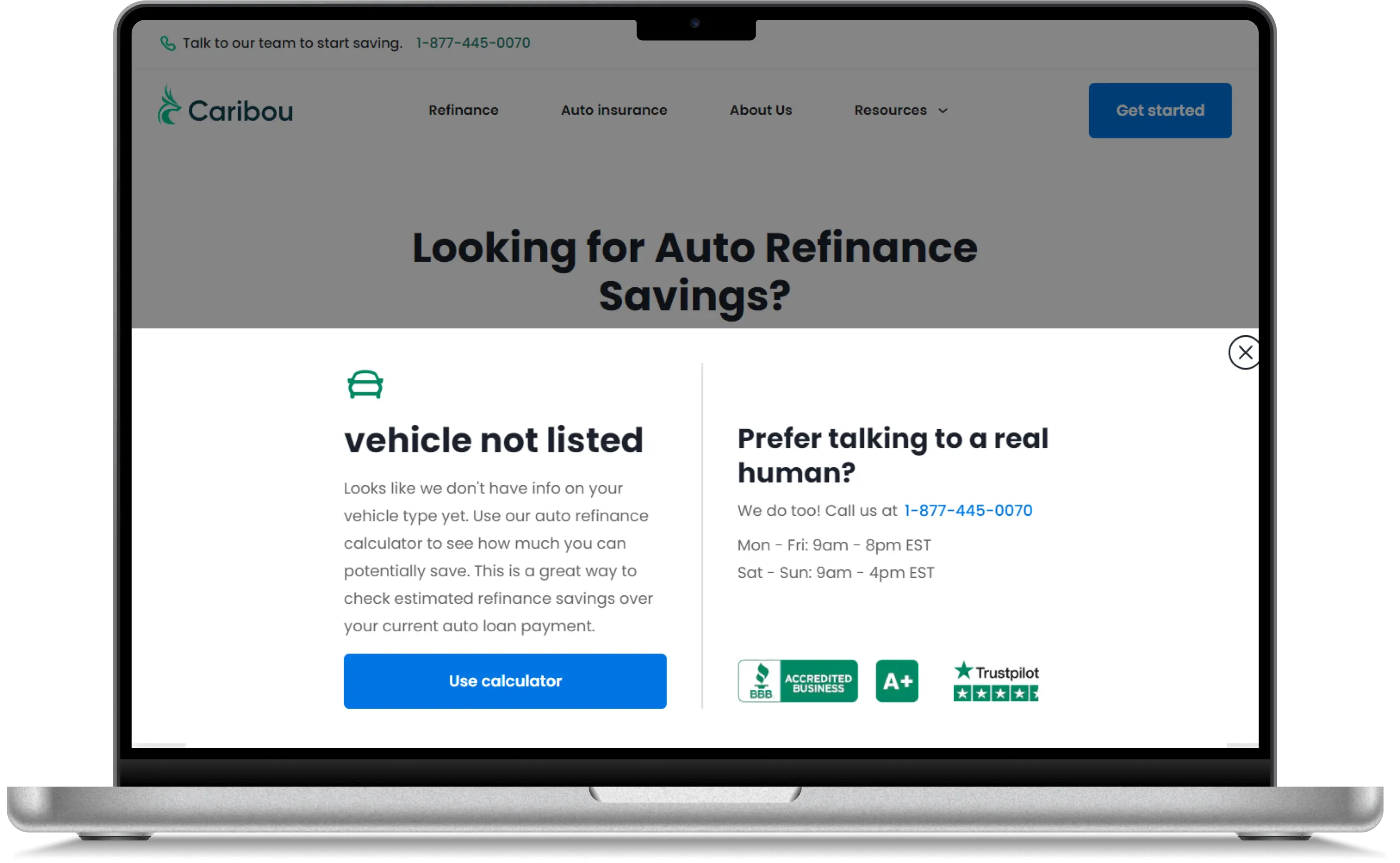Savings by Vehicle tool - vehicle type not found