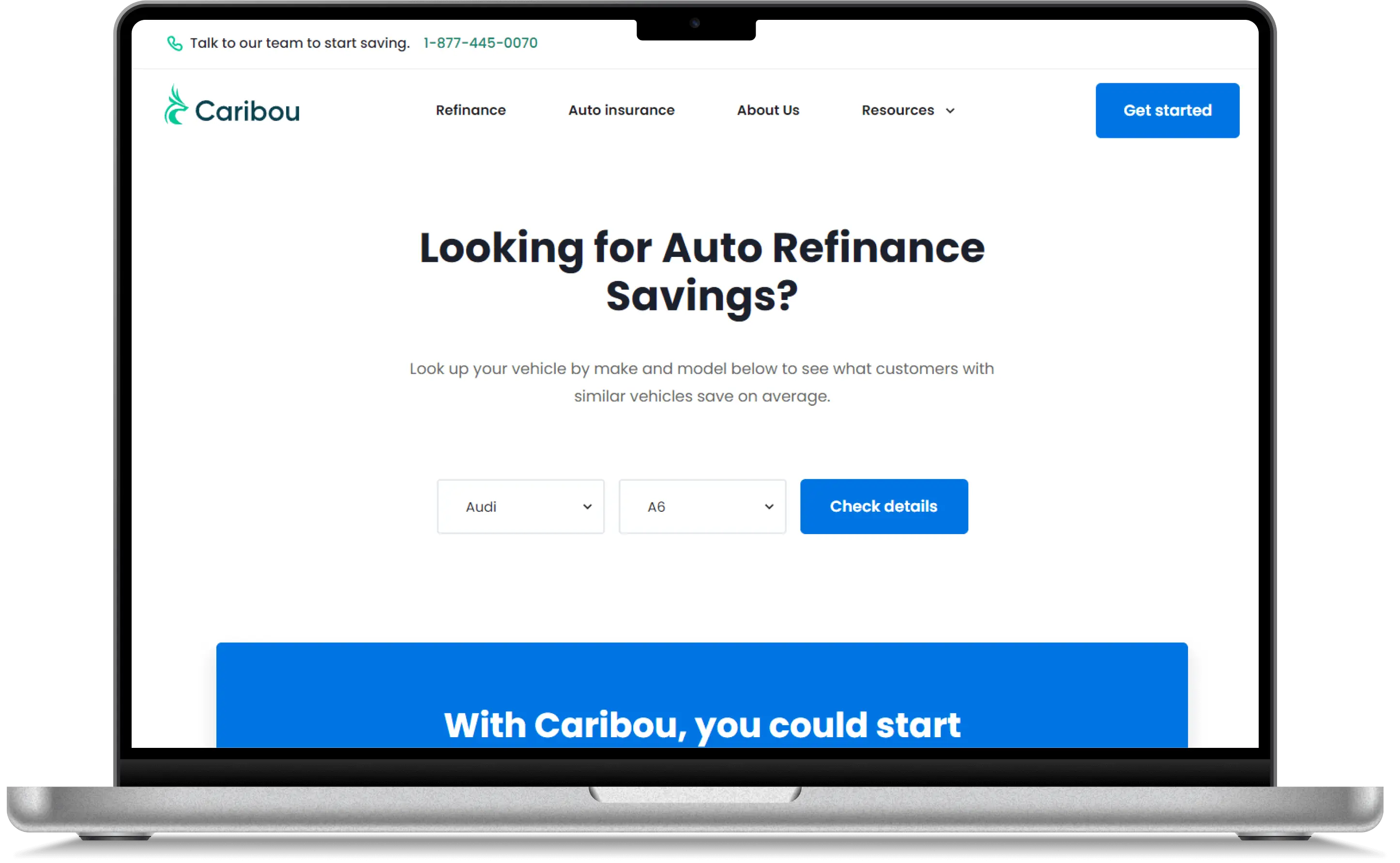 Savings by Vehicle tool - vehicle selected